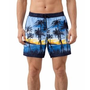 Old Navy Shorts Men's Size XL Swim Trunks Hawaiian Palm Tree Sunset Multicolor